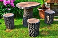betonová imitace dřeva - Betonové sezení v desingu imitace dřeva